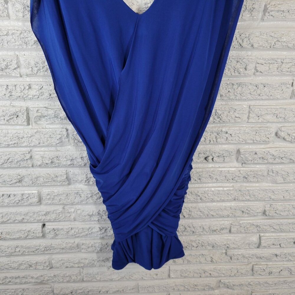 Fashion to Figure Women Dress 3X Plus Bodycon Party Ruched Mini Blue BLU107E - Picture 8 of 11